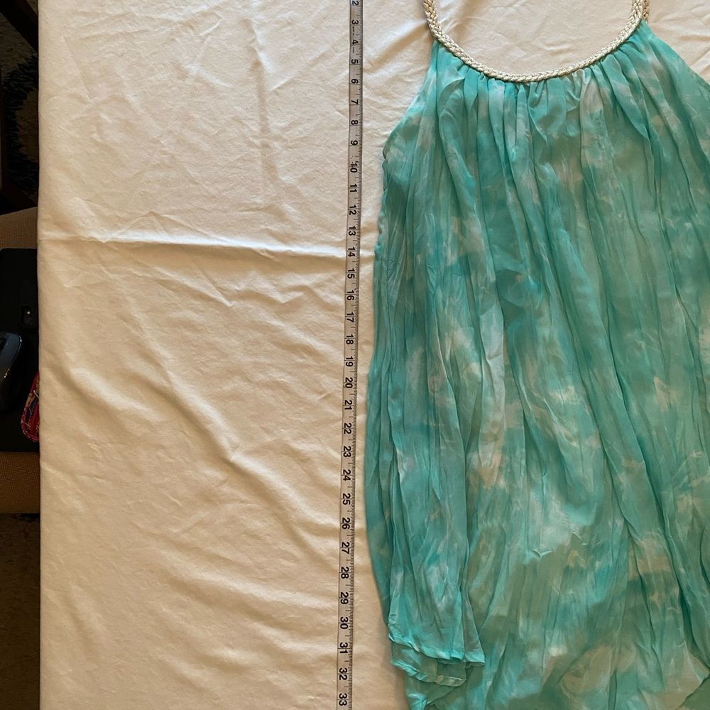 Tye Dye Blue/ Green with White Summer Dress Size S Small - Picture 5 of 7